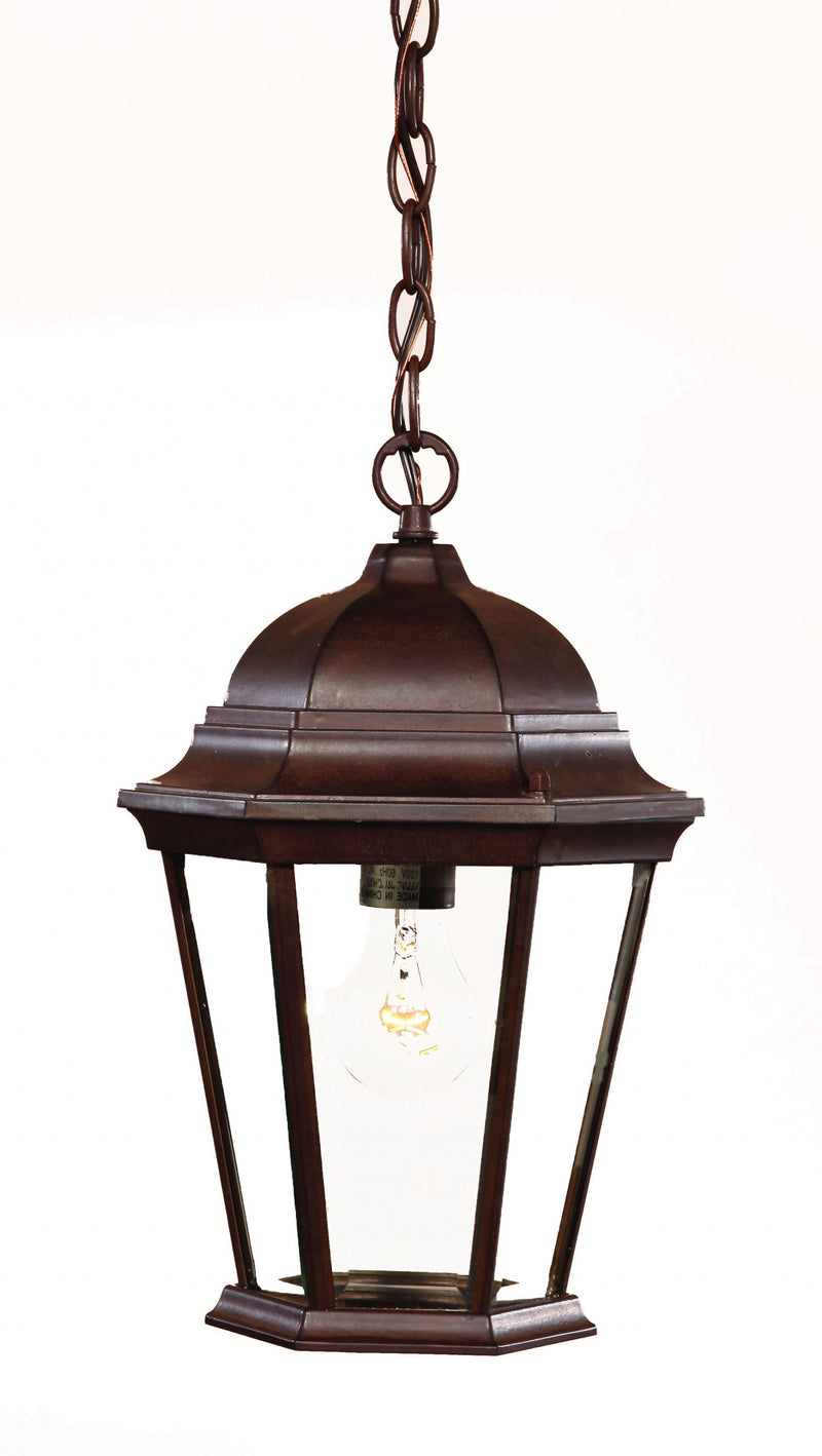 Dark Brown Domed Glass Lantern Hanging Light