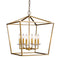 Kennedy 6-Light Antique Gold Foyer Pendant With Crystal Bobeches
