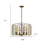 Lynden 4-Light Raw Brass Drum Pendant With Wire Cage Shade