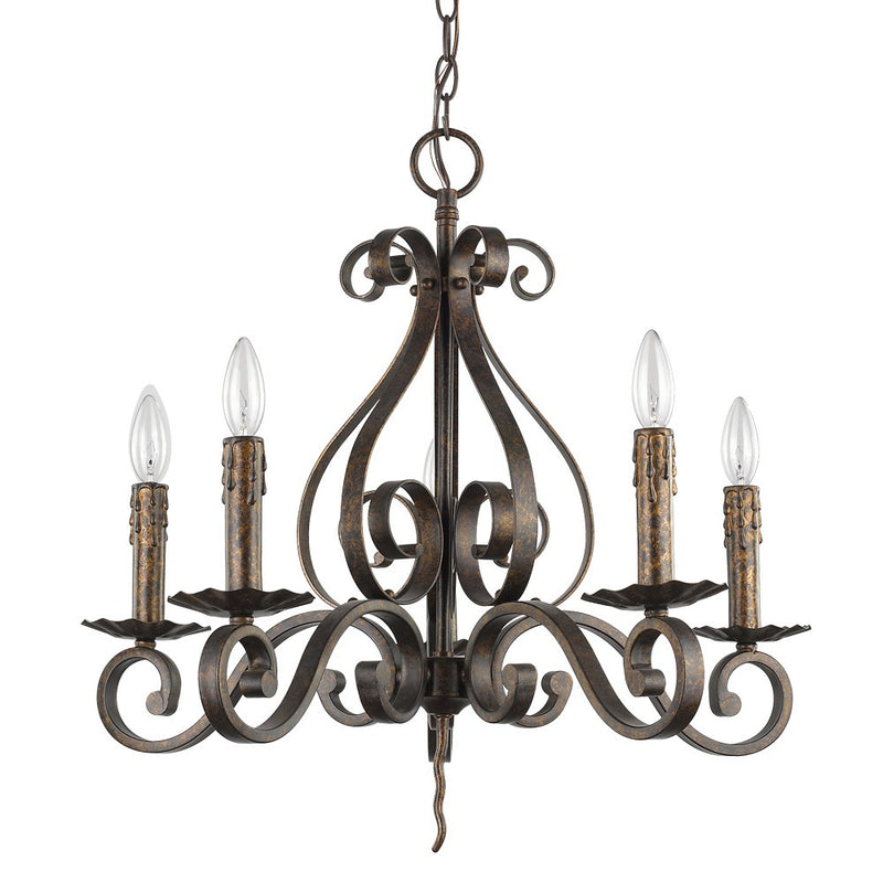 Lydia 5-Light Russet Chandelier With Melted Wax Tapers