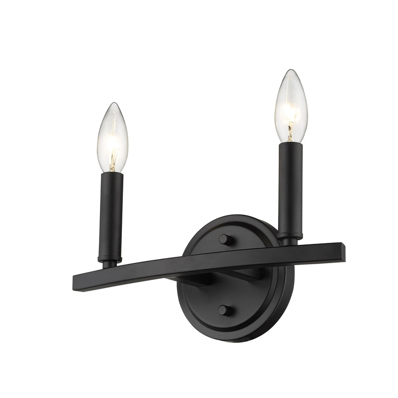 Two Light Matte Black Wall Sconce