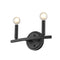 Two Light Matte Black Wall Sconce