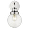 One Light Silver Wall Sconce with Round Glass Shade