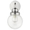 One Light Silver Wall Sconce with Round Glass Shade