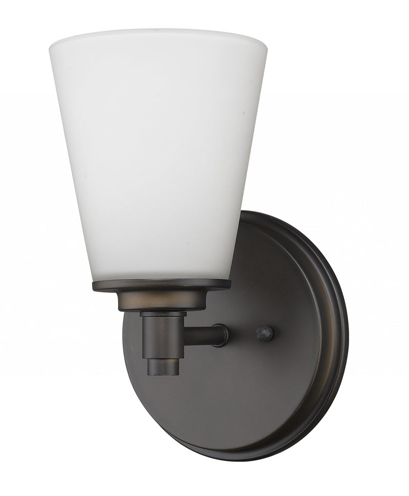 Bronze Wall Light with Frosted Glass Shade