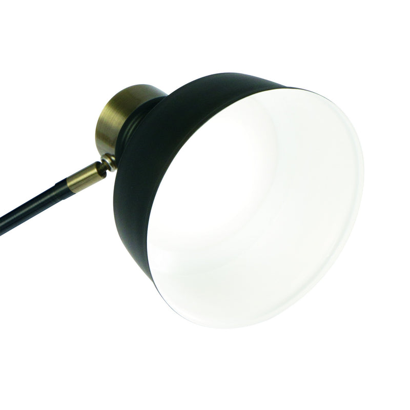 Matte Black and Antiqued Brass LED Adjustable Desk Lamp