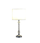 19" Silver Table Lamp With White Drum Shade