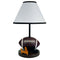 15" Brown Bedside Table Lamp With White Shade