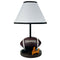 15" Brown Bedside Table Lamp With White Shade