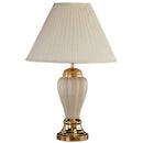 27" Gold Ceramic Bedside Table Lamp With Black Empire Shade