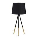 20" Gold Tripod Table Lamp With Black Empire Shade