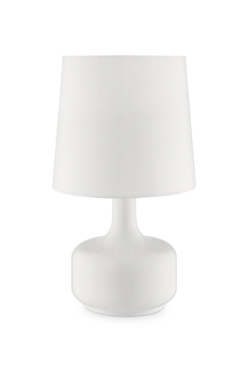 17" Pink Metal Bedside Table Lamp With White Shade