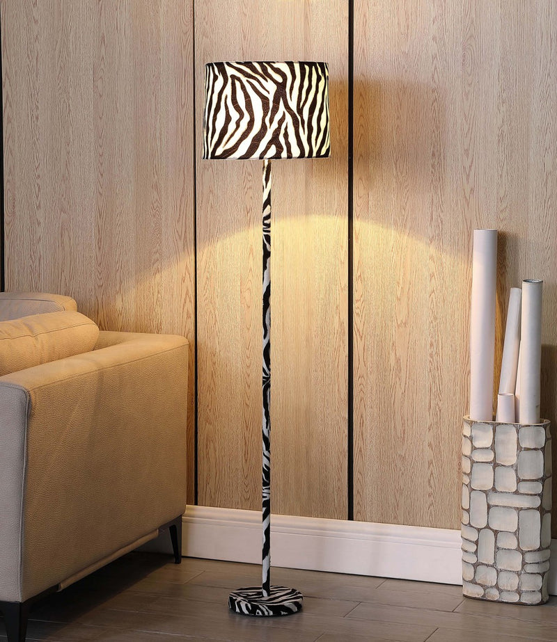 59" White Bedside Table Lamp With White Drum Shade