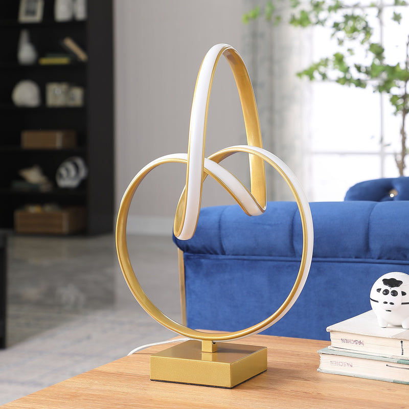 19" Gold Metal Abstract Geo LED Table Lamp
