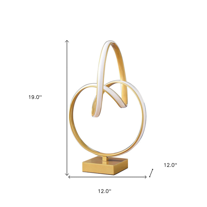 19" Gold Metal Abstract Geo LED Table Lamp
