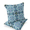 Set of Two 16" X 16" Blue and Black Blown Seam Floral Indoor Outdoor Throw Pillow