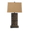 4.75 X 9.5 X 29.5 Brown Vintage With Metal Pedestal - Table Lamp
