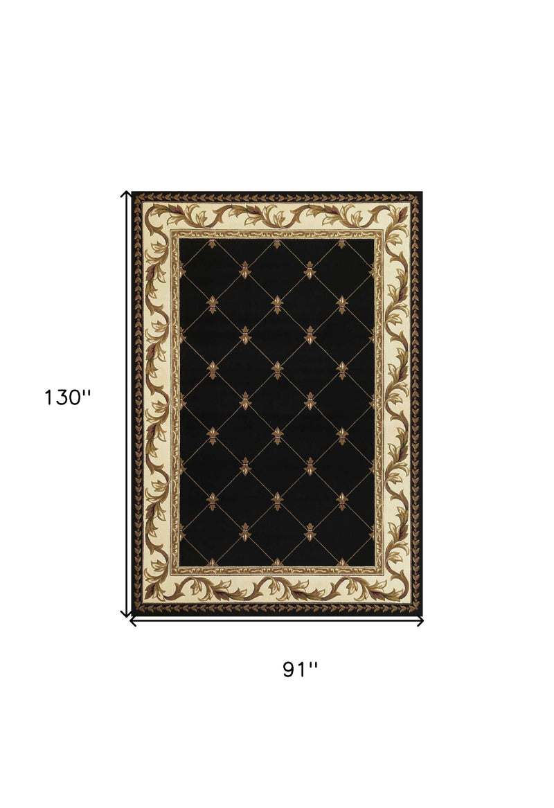 10' x 13' Brown and Black Oriental Area Rug