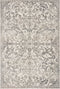 9'X13' Ivory Machine Woven Distressed Floral Vines Indoor Area Rug