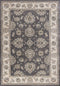 9'X12' Grey Ivory Bordered Floral Indoor Area Rug