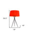 18 X 18 X 29.5 Red Carbon Steel Table Lamp