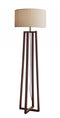 60" Solid Wood Novelty Floor Lamp With Beige Drum Shade