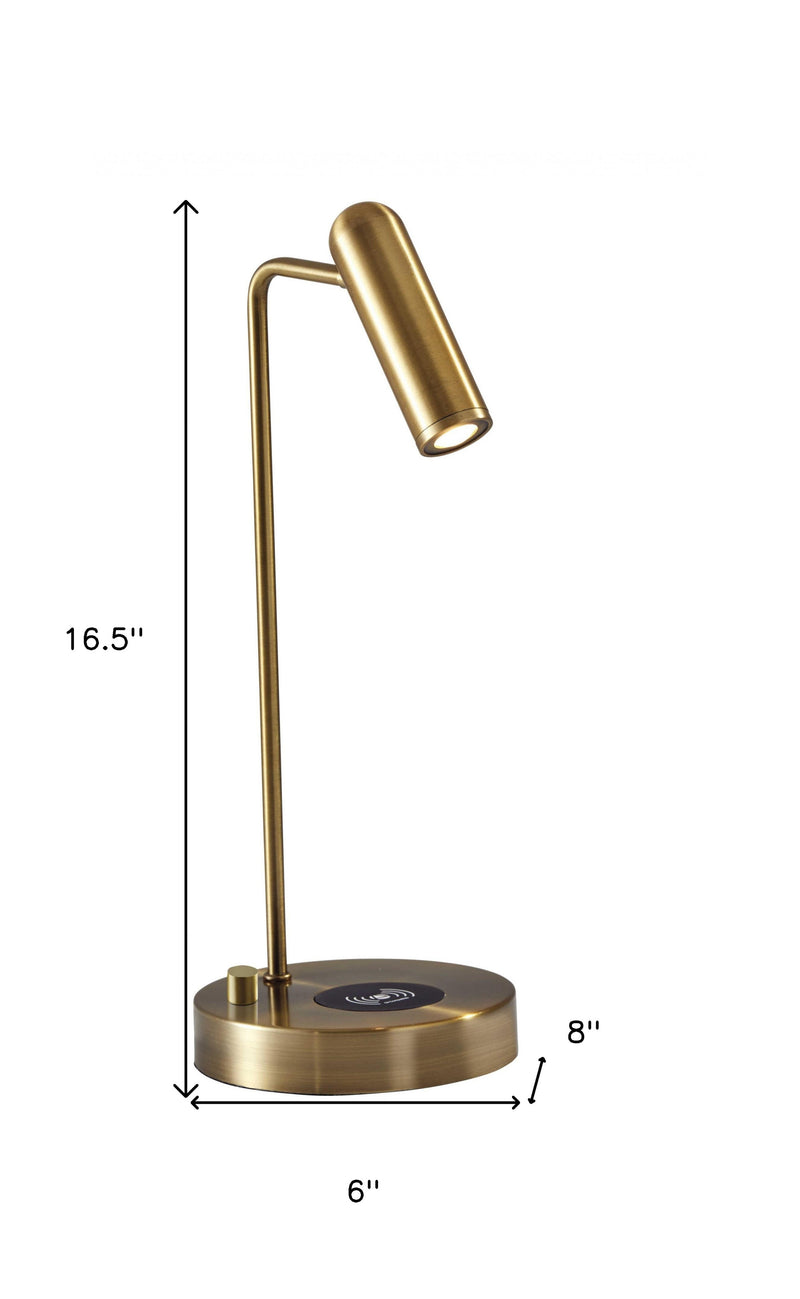 Ultra Sleek Brass Metal Led Desk Lamp