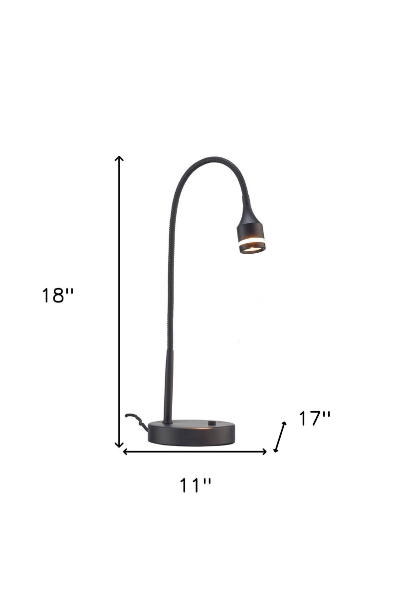Brushed Steel Metal Led Adjustable Desk Lamp