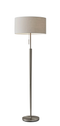 65" Traditional Shaped Floor Lamp With Off-White Drum Shade