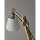 Natural Wood Floor Lamp With Adjustable Hinged Arm