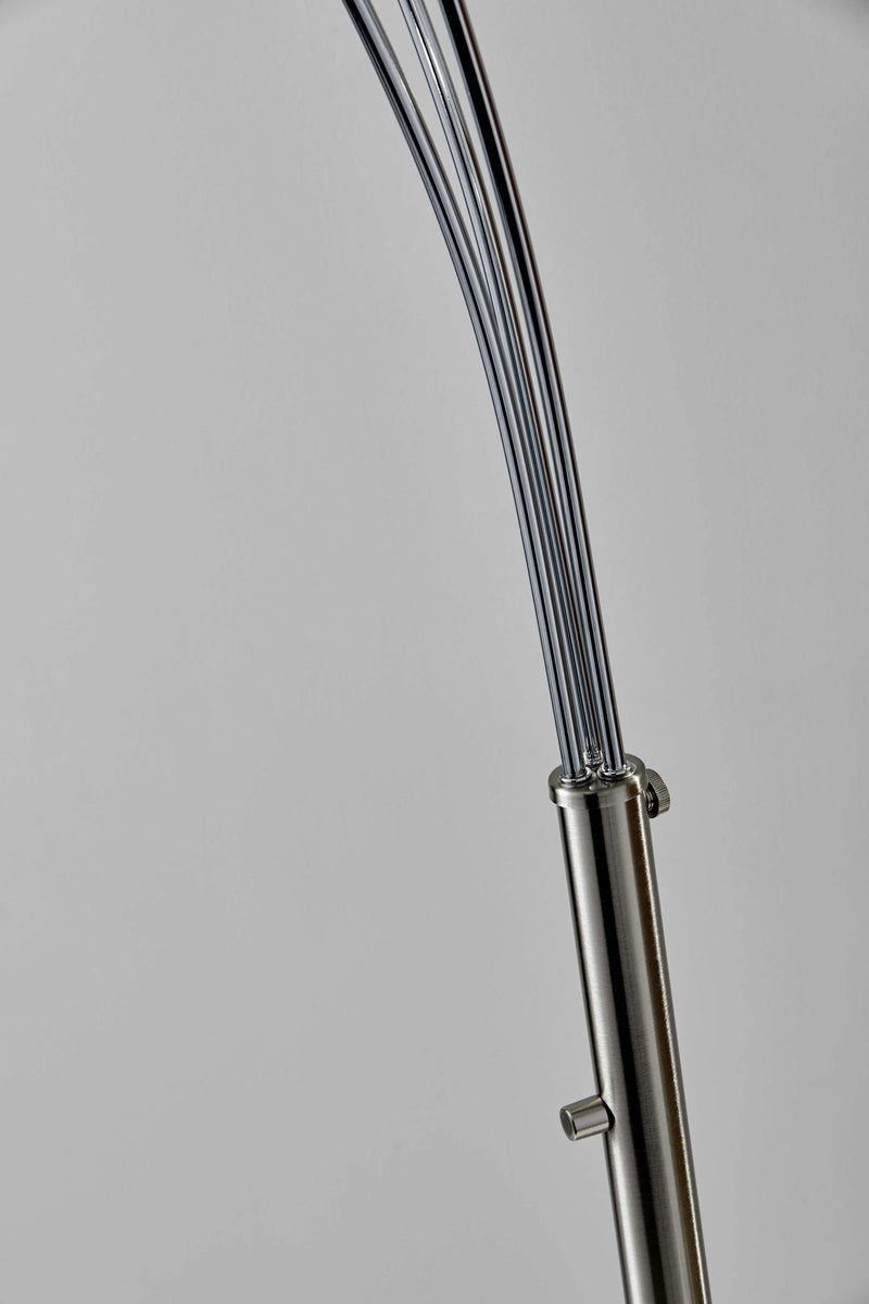 11" X 46"X 82" Brushed Steel Metal Arc Lamp