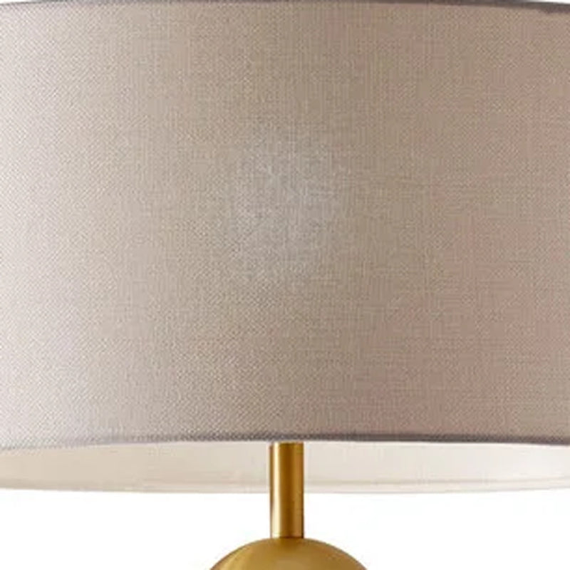 69" Brass Traditional Shaped Floor Lamp With White Drum Shade