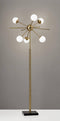 64" Brass Six Light Novelty Floor Lamp