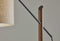 77" Black Swing Arm Floor Lamp With Beige Solid Color Drum Shade