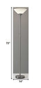 73" Black Torchiere Floor Lamp With White Cone Shade
