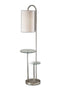 66" Tray Table Floor Lamp With White Drum Shade