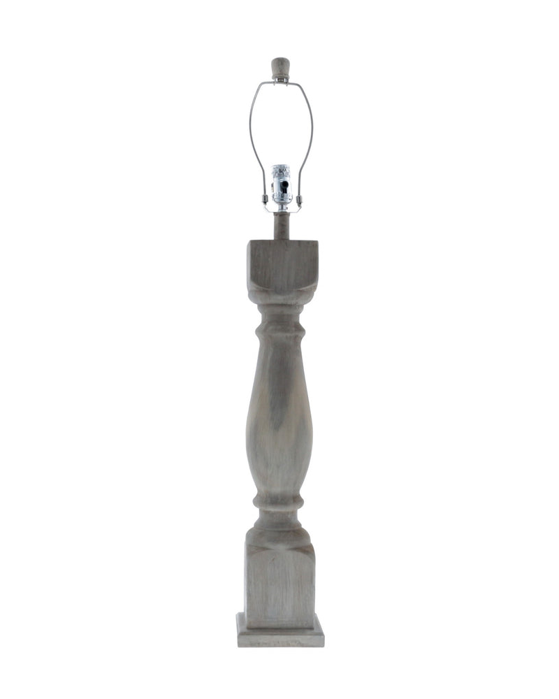 31" Gray Solid Wood Standard Table Lamp