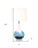 Set Of 2 Ombre Blue And White Glass Table Lamps