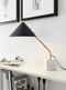 52" White Metal Bedside Table Lamp With Black Cone Shade