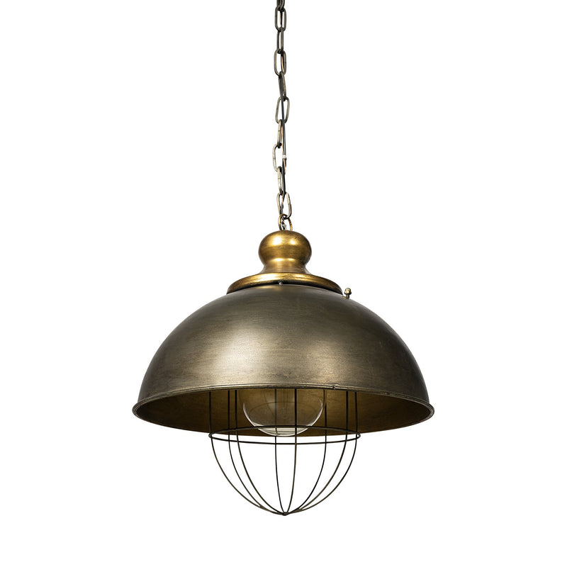 Rustic Gold Ton Metal Dome Hanging Light