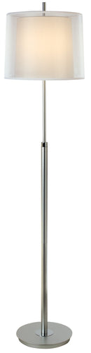 62" Chrome Traditional Shaped Floor Lamp With White Empire Shade