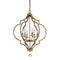 Peyton 6-Light Raw Brass Chandelier With Crystal Accents