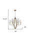 Easton 6-Light Washed Gold Chandelier With Crystal Bobeches And White Fabric Shades