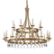 Krista 24-Light Antique Gold Chandelier With Crystal Accents