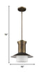 Greta 1-Light Raw Brass Pendant With Gloss White Interior And Etched Glass Shade