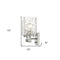 Silver Metal and Pebbled Glass Two Light Wall Sconce