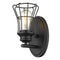 One Light Matte Black Cage Wall Sconce