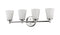 Four Light Silver Wall Light with Frosted Glass Shade
