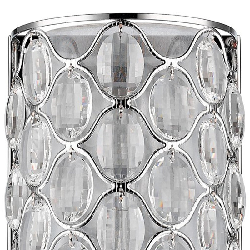 Isabella 1-Light Polished Nickel Sconce With Crystal Accents