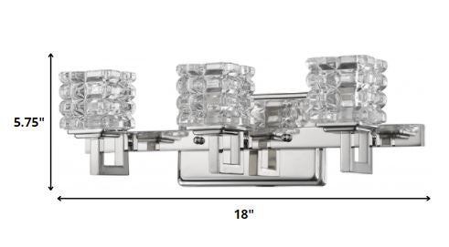 Coralie 3-Light Polished Nickel Sconce With Pressed Crystal Shades